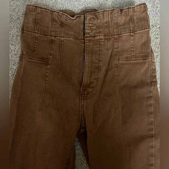 Free People We The Free Jayde Flare Brown Jeans Pants 26 - Picture 3 of 5